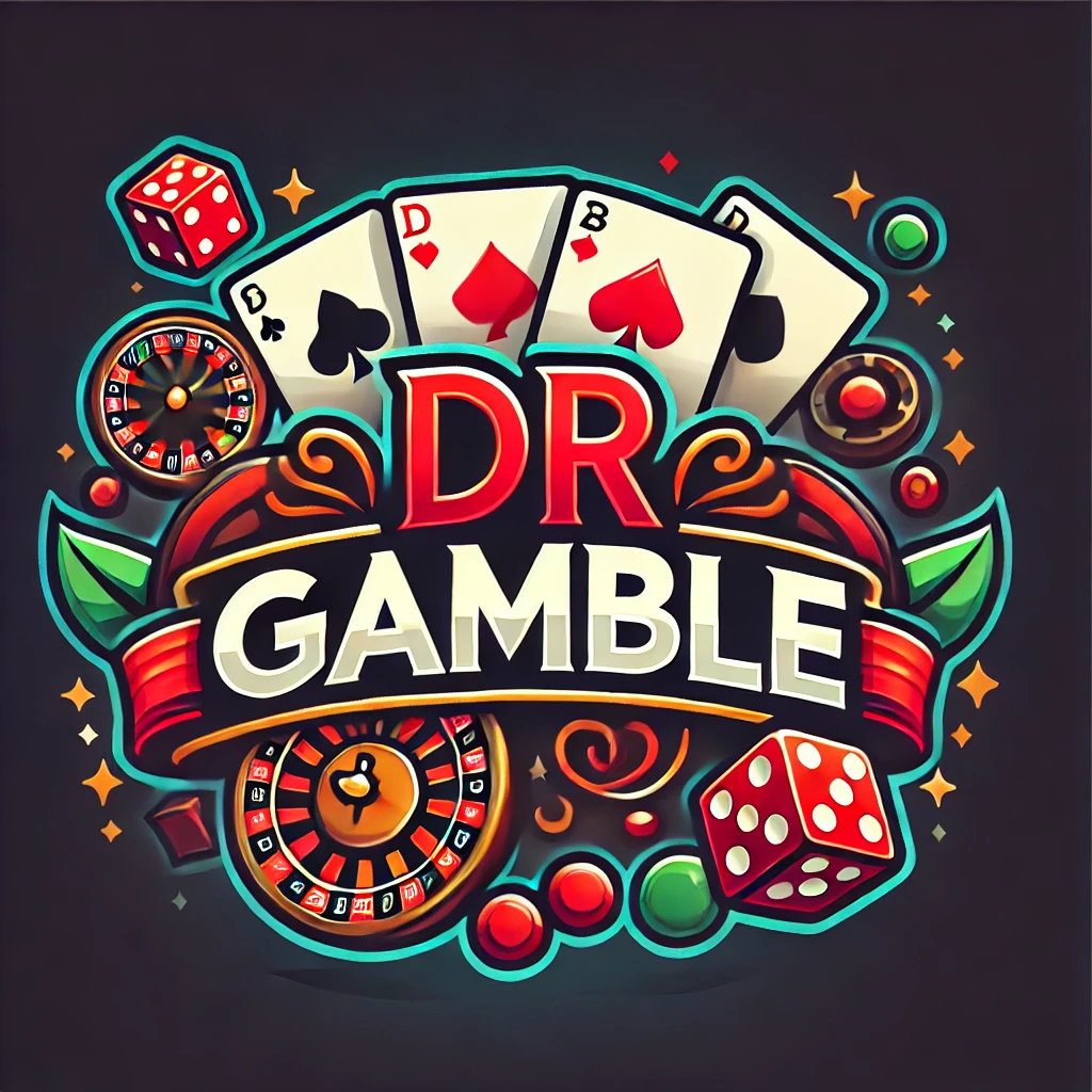 Dr Gamble logo - a sleek design featuring the text 'Dr Gamble' alongside a stylized icon of a magnifying glass over a stack of casino chips, representing the website's focus on comparing online casino offers, bonuses, and promotions.