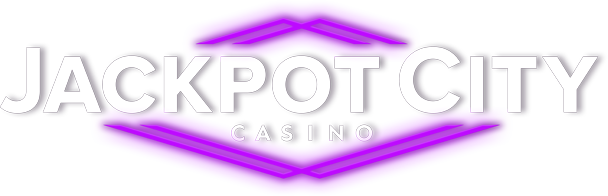 Jackpot City Casino logo with a neon purple design. Text below the logo reads: "Welcome Bonus. Up to £100 Bonus + 100 Free Spins. Spin your way to £1million. Claim 10 Spins Every Day."